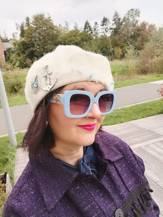 czapki damskie Beret ecru
