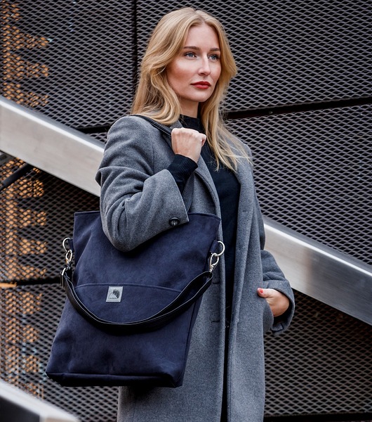 Czarna torba z zamszu ekologicznego Karolina Audycka
