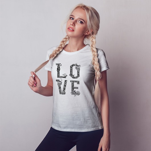 t-shirt damskie Koszulka damska biała  Love