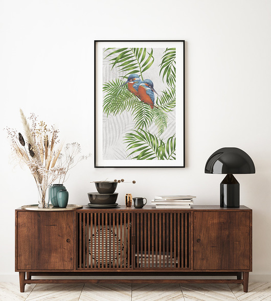 plakaty Plakat Kingfisher Green Palm
