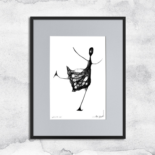 grafiki i ilustracje Oprawiona grafika - nr 120 - łyżwiarka