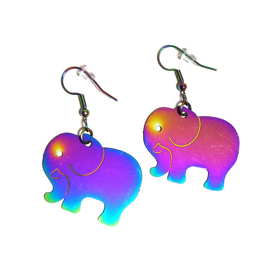 kolczyki - inne Kolekcja Starlight - kolczyki Słoń - stal