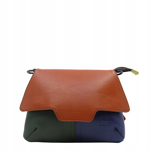 torby na ramię Kopertówka damska torebka skórzana pasek 4w1 obrotowa klapka OLIVKA