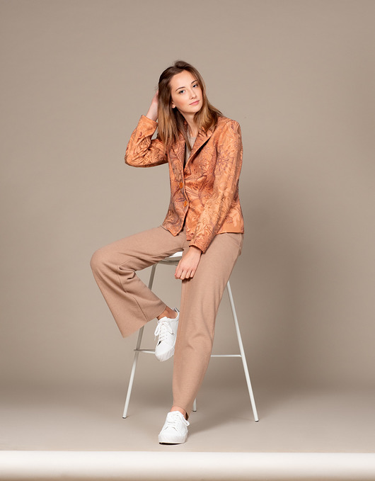 marynarki damskie Kaszmirowy żakiet w kwiaty