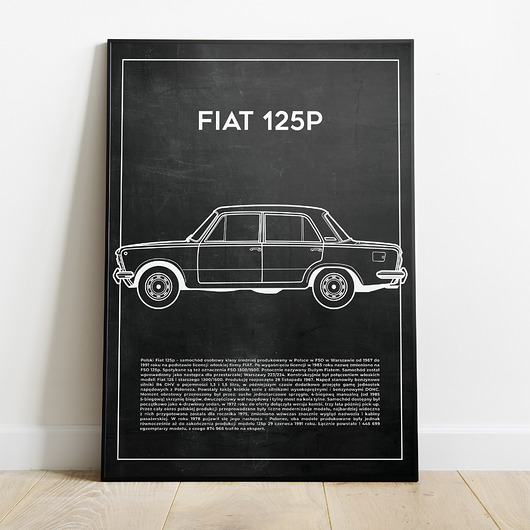 Plakat Polska Motoryzacja - Fiat 125p Peszkowski Graphic