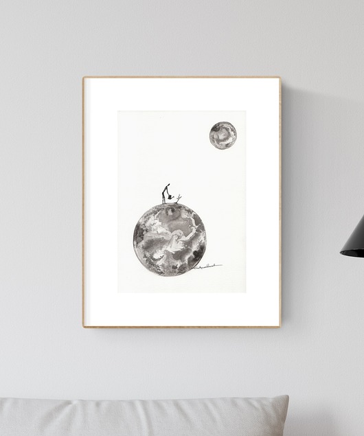 grafika 21X30 cm wykonana ręcznie MiniMalArt