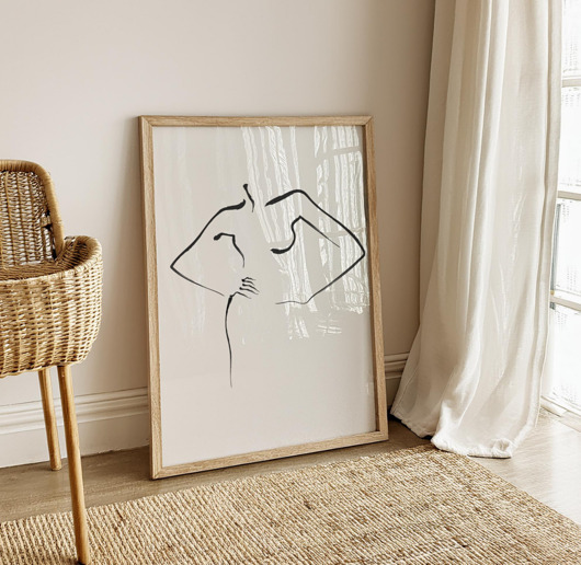 plakaty PLAKAT line art szkic kobieta akt rysunek