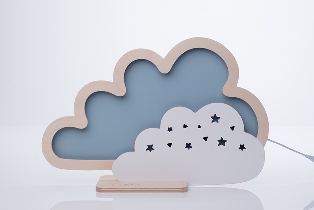 lampy do pokoju dziecka Lampka ścienna Unky - CHMURKA niebieska