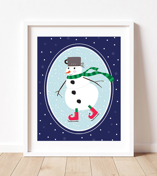 obrazy i plakaty do pokoju dziecięcego Bałwanek, plakat do pokoju dziecka