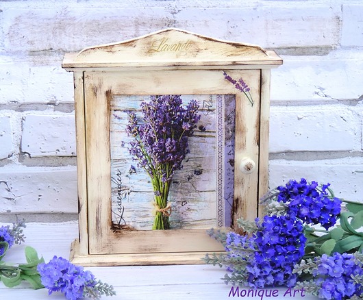 Szafka na klucze, shabby chic, Prowansja, lawend Monique Art