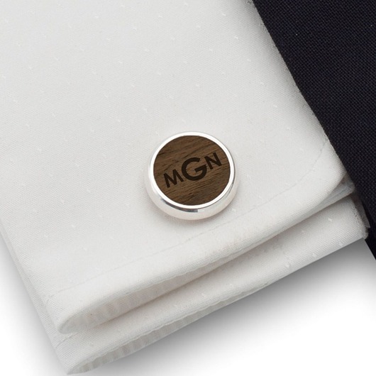 SPINKI DO MANKIETÓW Z MONOGRAMEM na Orzechu ZaNa Design