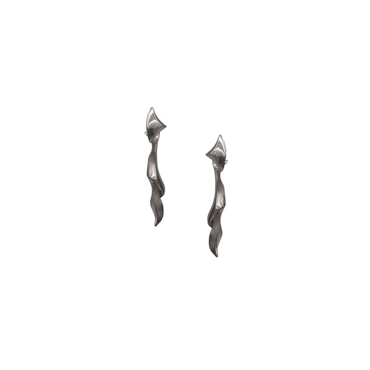 Kolczyki srebrne WAVES Straight / BLACK silver earrings Filimoniuk