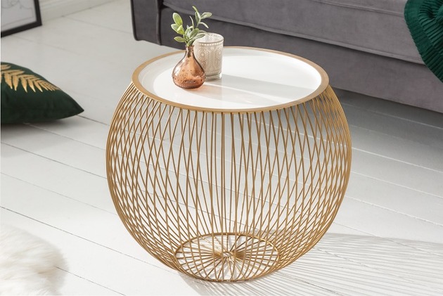 Stolik druciany Storage Ball złoty 51cm Home Design