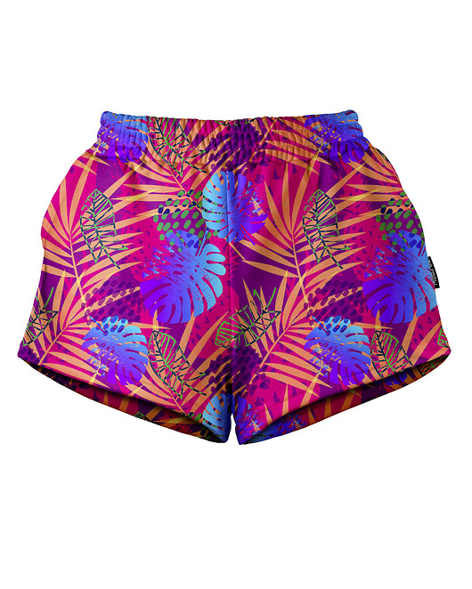 szorty damskie Shorty Spodenki Damskie DR.CROW Palmy Monstera