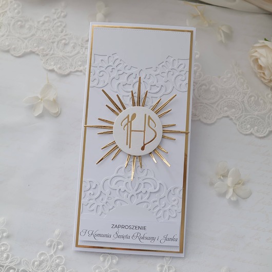 zaproszenia na komunię Zaproszenie na Pierwszą Komunię Świętą dla chłopca i dziewczynki