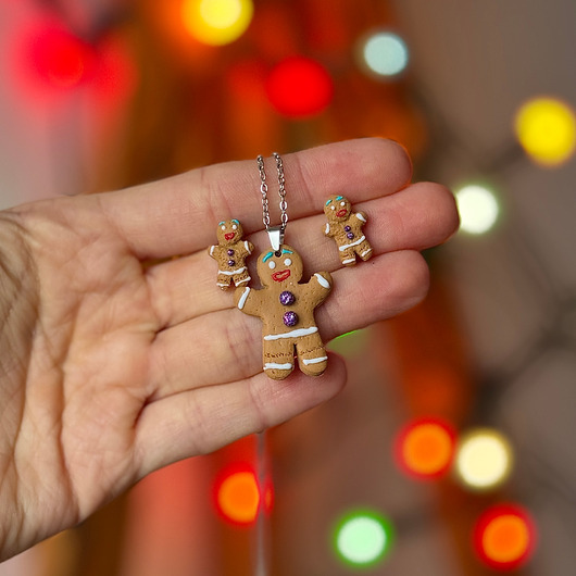 komplet biżuterii ZESTAW- CIASTEK stal chirurgiczna pomysł na prezent