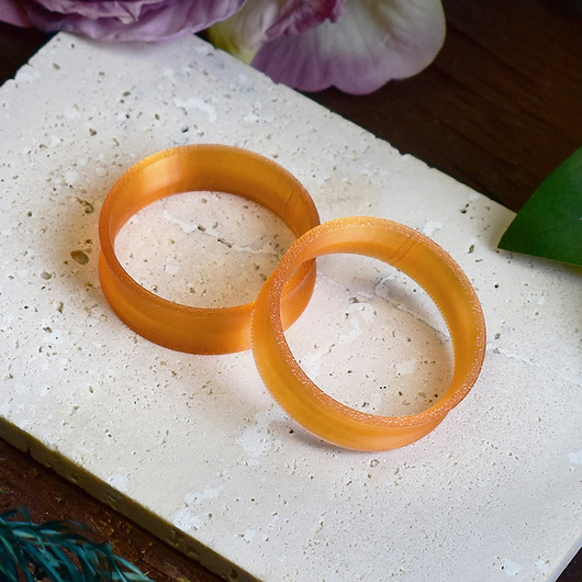 biżuteria różna Tunele do uszu 10-100mm / przezroczysty pomarańcz / plugi, tunele siodłowe