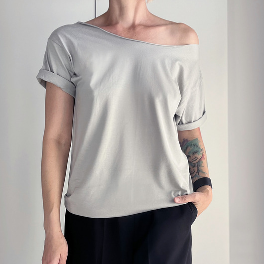 t-shirt damskie Cyna Oversize Bez Nadruku