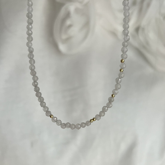 chokery Naszyjnik AGAT LICZI wykonane z kamienie naturalne i srebrna