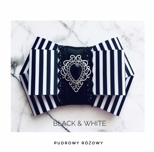 broszki Brosza Black & White  w paski NEW