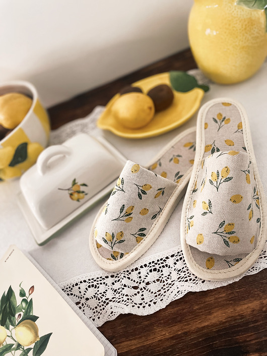 kapcie damskie Kapcie print w CYTRYNKI dzień mamy