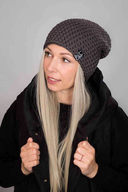 czapki damskie Czapka Merino - mokka