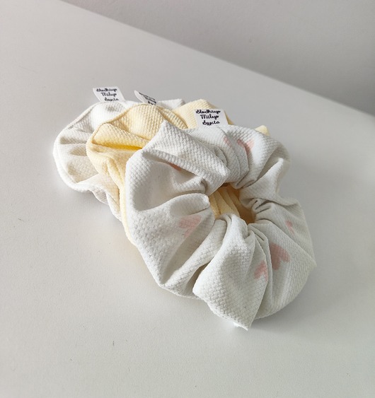 gumki do włosów Scrunchie LOVE/BANANA 3szt - frotka do włosów velvet