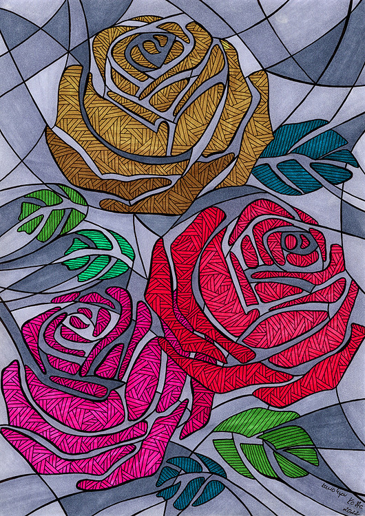 grafiki i ilustracje 32. RÓŻE- rysunek, plakat.