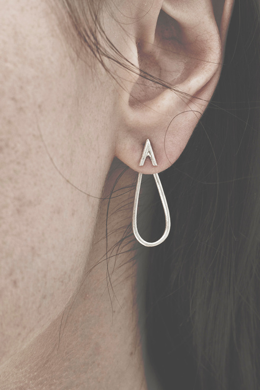 ŁEZKA / podwójne kolczyki / srebro Magdalena Paszkiewicz Jewellery