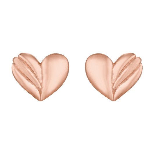 kolczyki pozłacane Kolczyki zdobione serduszka z różowego złota