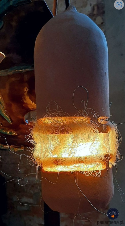 lampy wiszące Lampa wisząca ceramiczna ,,Orzeszek"- klimatyczna i ozdobna