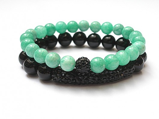 Amazonite and onyx - duo KiKa pracownia