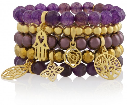 Fioletowy zestaw bransoletek VIOLET FLAME SOTHO