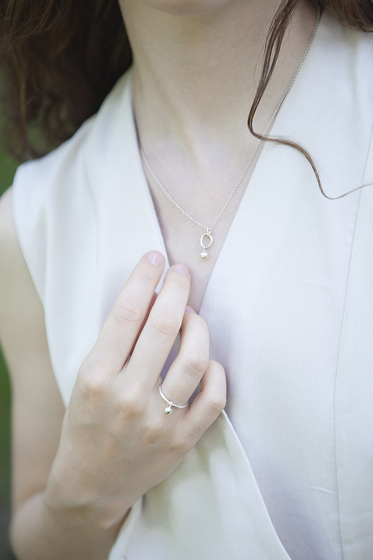 KULKA i OWAL, srebro, naszyjnik Magdalena Paszkiewicz Jewellery