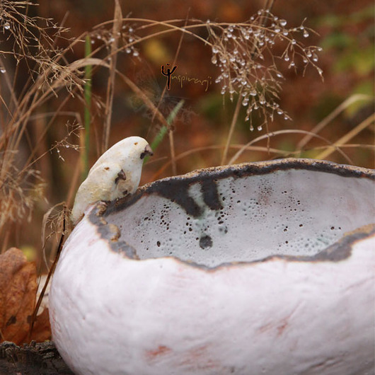 Ceramicza skorupa i białe ptaki w inspiracji