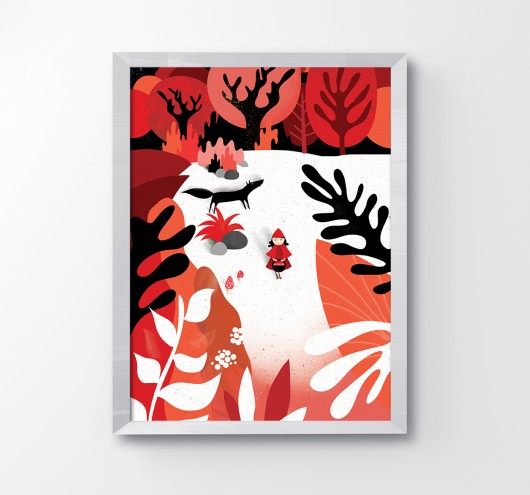 Autorska ilustracja Czerwony Kapturek PRINTLOVE