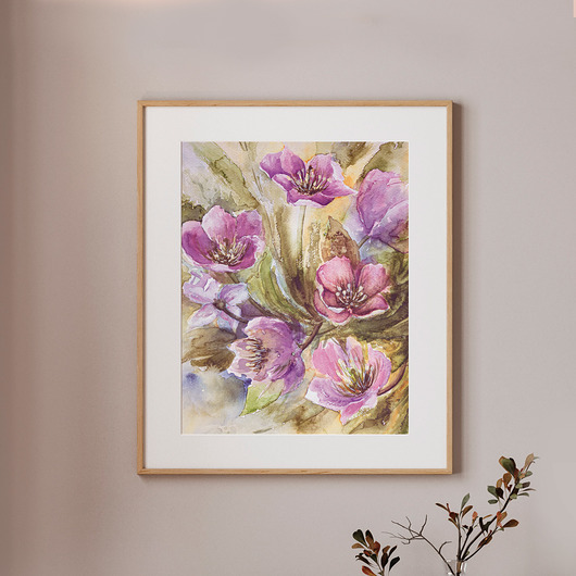 plakaty Plakat 50x40 Akwarelowe Kwiaty