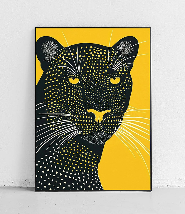 plakaty Plakat Elegancki lampart nocą