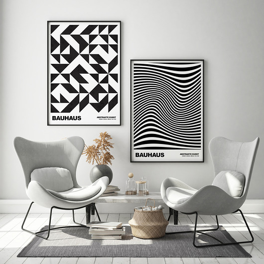 plakaty Zestaw 2 plakatów geometria bauhaus v2
