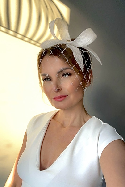 Ślubne ozdoby do włosów Fascynator ślubny okazjonalny ECRU /oraz inne kolory