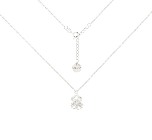 chokery Srebrny choker pancerka ze znakiem zodiaku Rak