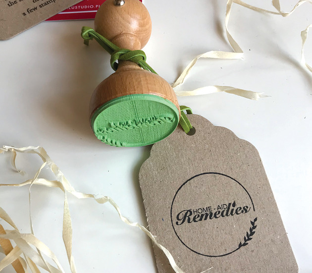 Pieczątka  Logo okrągła  śr. 5 cm Malu Studio