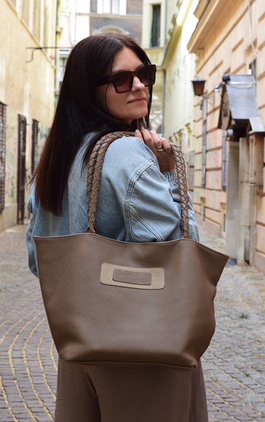 torby na ramię Skórzana torebka shopper - Sara