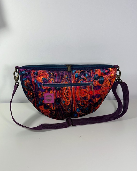 torby na ramię Torebka damska na ramię, mała kolorowa, welur, Rogalik