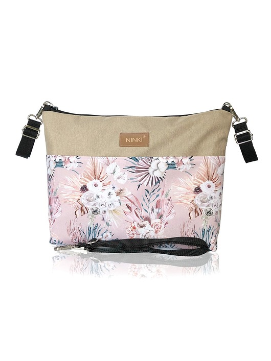torebki, worki i plecaki dziecięce Organizer torba do wózka NINKI  poliester wodoodporny  (fresh tripc pink/beż)
