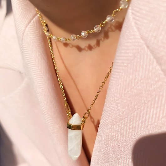 złote naszyjniki Naszyjnik choker z kryształami górskimi