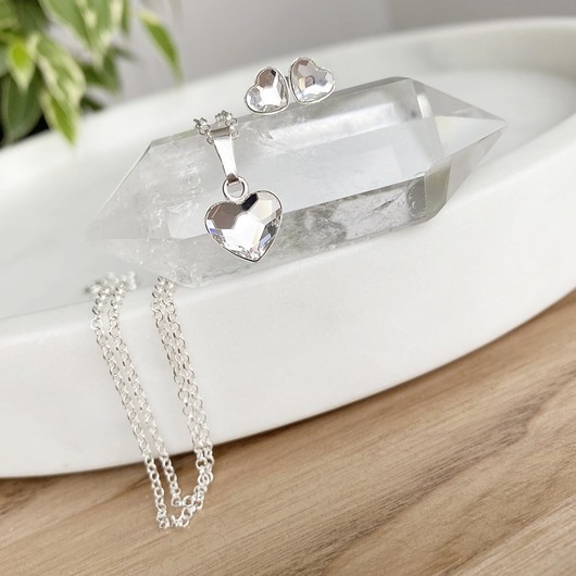 komplet biżuterii Komplet biżuterii - Kryształowe serduszka