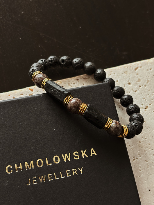 biżuteria męska Bransoletka męska Bronzyt i Turmalin