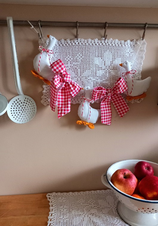 dekoracje świąteczne Girlanda ozdoba świąteczna GĄSKI KOKARDY