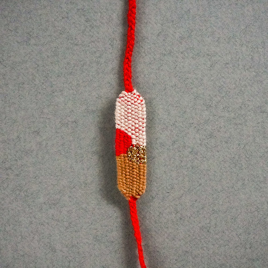 bransoletki - inne Bransoletka tkana na krośnie w świątecznej kolorystyce